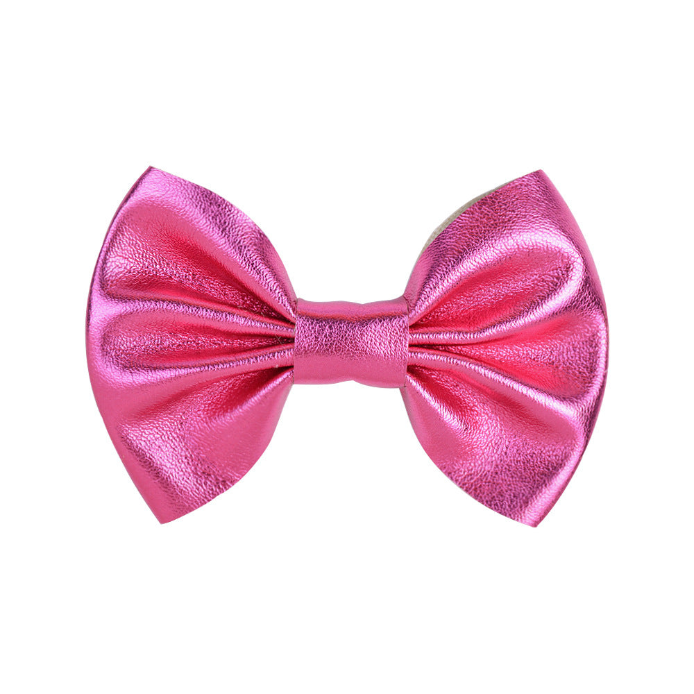 Clips de cabello de arco de cuero de color caramelo al por mayor